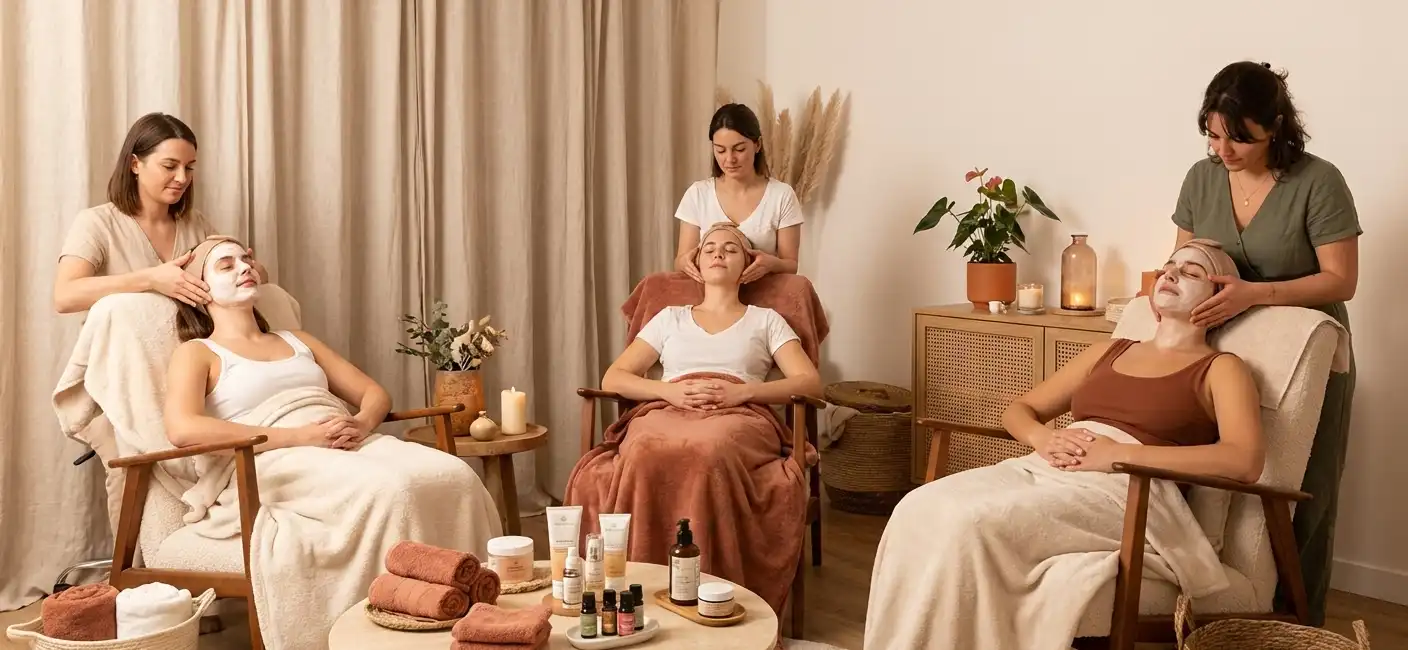 Groupe de femmes participant à l'atelier visage essentiel